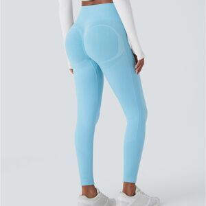 HALARA NWOT Seamless Flow High Waist Tummy Control Butt Lift Blue Leggings Large